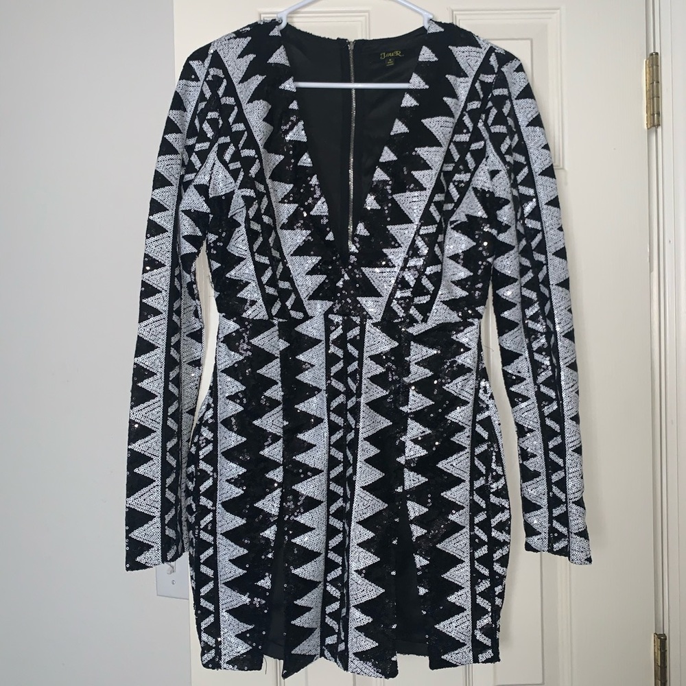 Sequin dress with splits